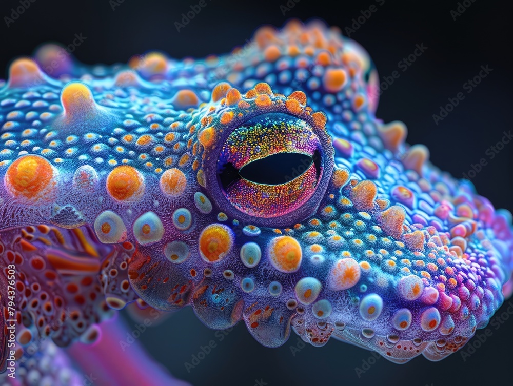 Obraz premium Intricate of a Vibrant Freshwater Cnidarian Hydra in Captivating Detail