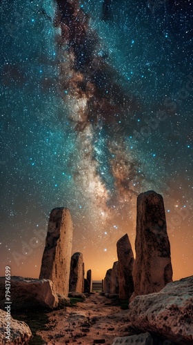 The Silent Majesty of Ancient Ruins Under a Starlit Sky Revealing Timeless Tales of Civilizations Past