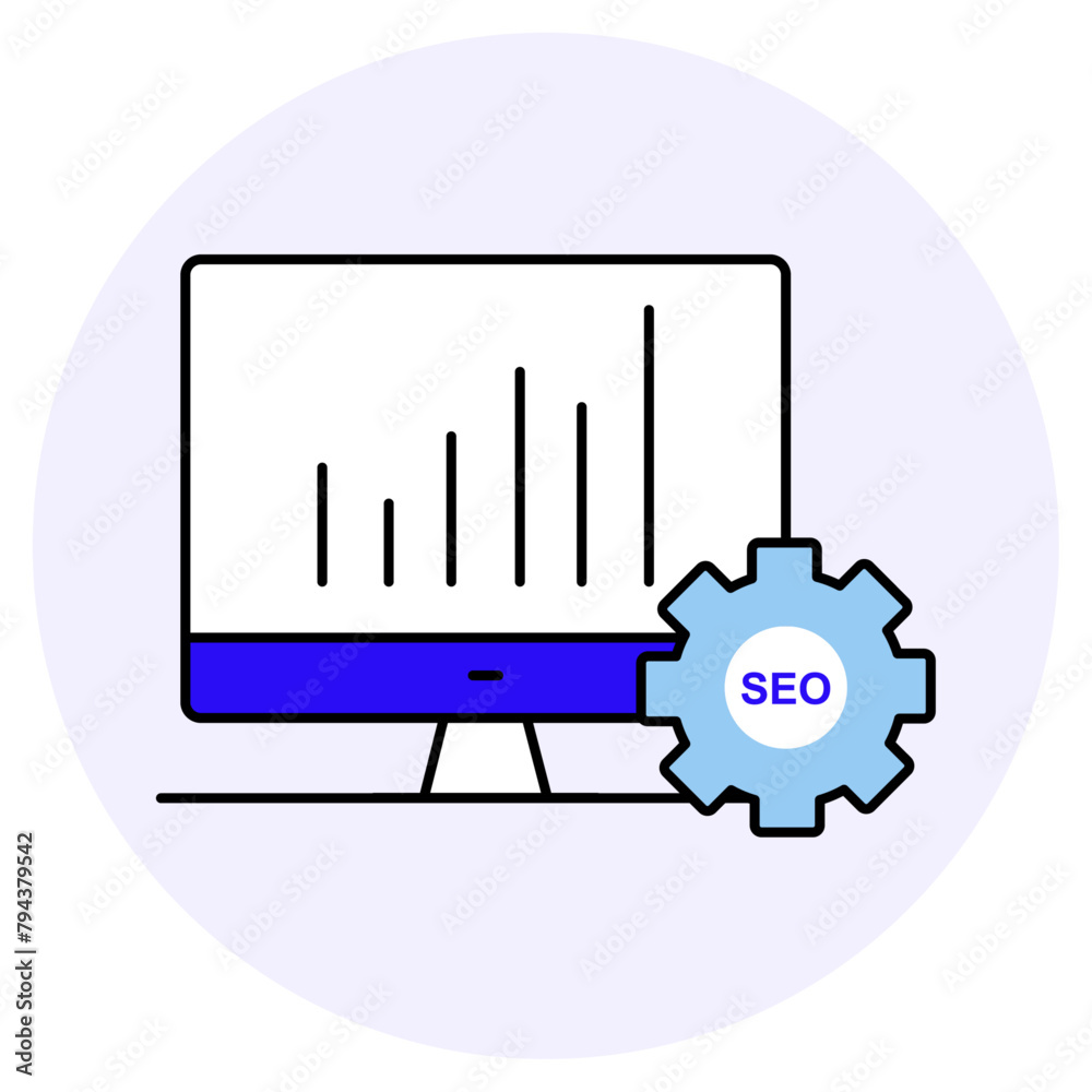 Seo & Digital Marketing Icon Illustration Seo & Digital Marketing Icon Illustration