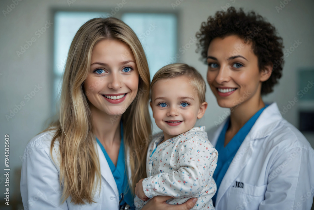 A pediatrician at his workplace, in a polyclinic. A pediatrician at his workplace, in a polyclinic.