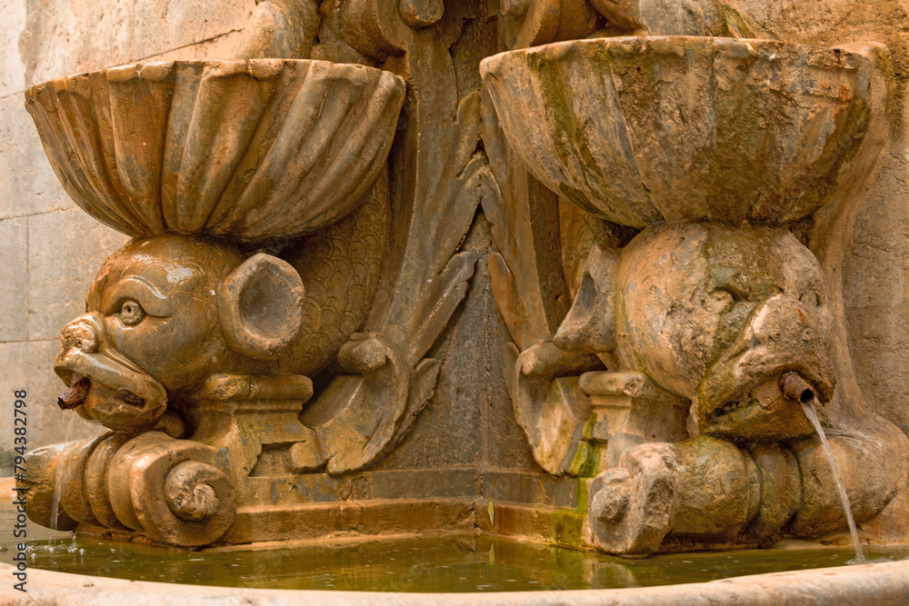 Fountain of Saturn in Trapani in Sicily Fountain of Saturn in Trapani in Sicily