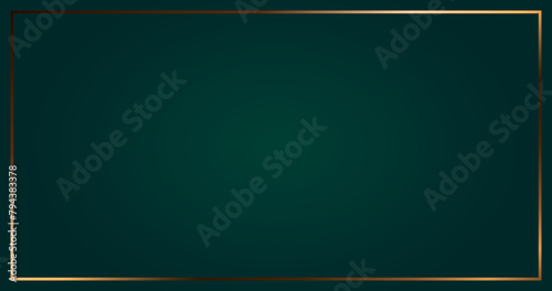 dark green background with luxury golden border looks like a frame in large web size