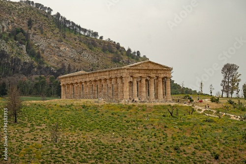 view to the temple of Segesta in Sicily