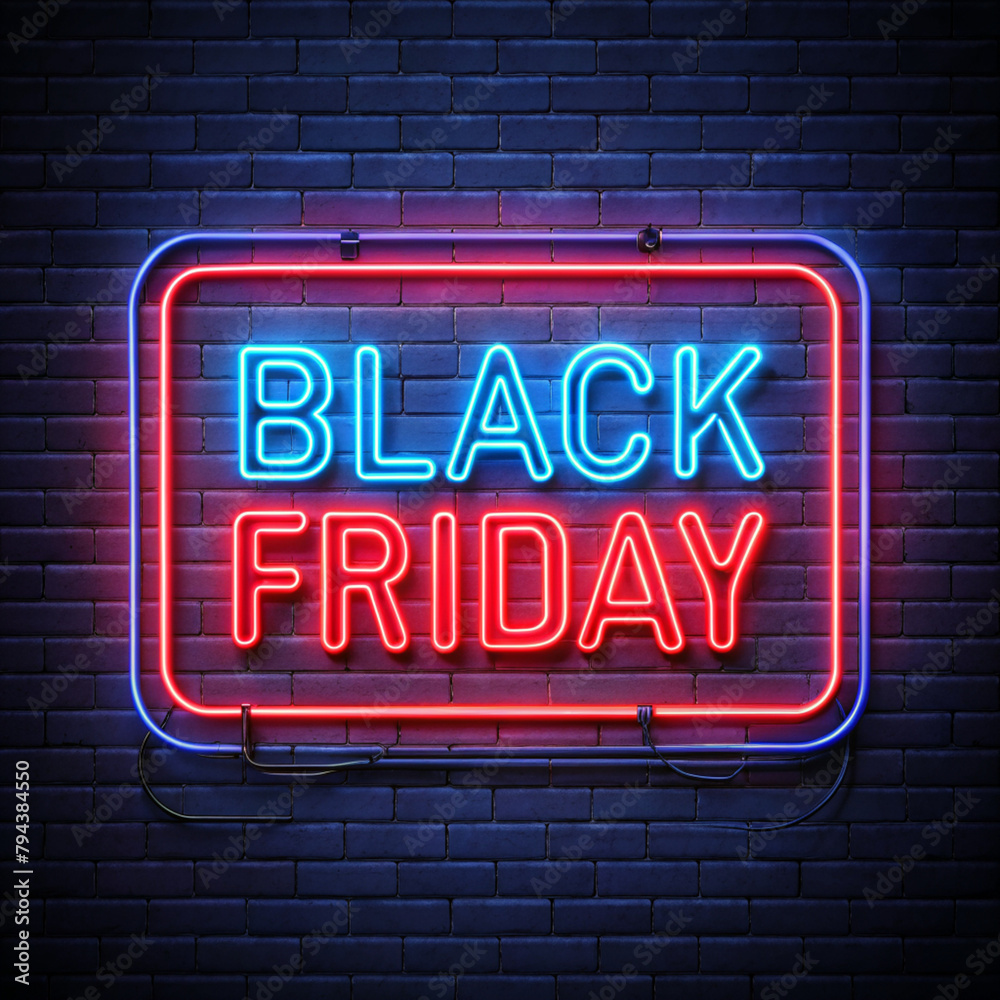 Obraz premium isolated Neon sign written BLACK FRIDAY