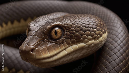 Detailed Close-Up of a Snake’s Mesmerizing Gaze