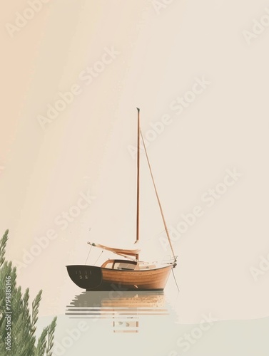 sailboat, small sailing yacht on the water