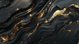 Liquid black marble with gold textures