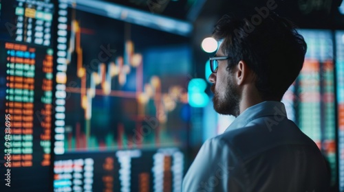 Trader Monitoring Stock Market Trends in Office photo