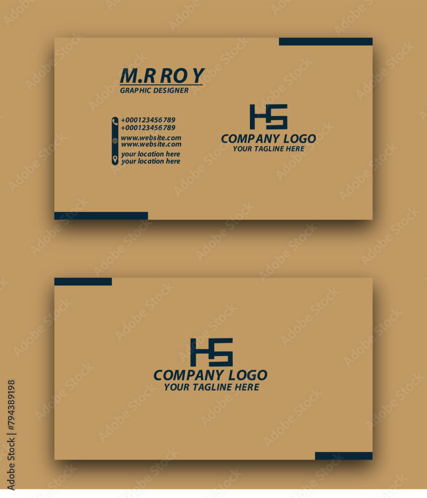 Obraz premium Modern and simple business card design Modern presentation card with company logo Vector business card template Visiting card for business and personal use Vector illustration design