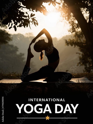international yoga day illustration display