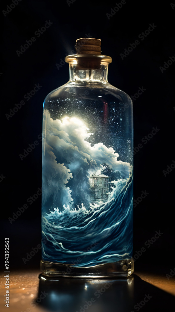 Stormy water in a bottle Stormy water in a bottle