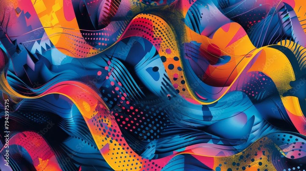Fototapeta premium Abstract patterns inspired by sustainable energy solutions AI generated illustration