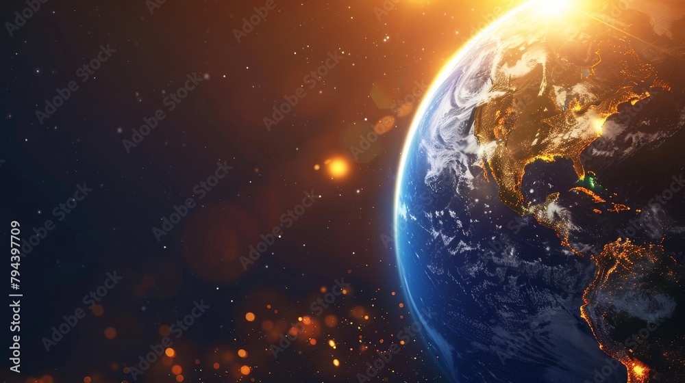 Obraz premium Abstract representation of a solar-powered world AI generated illustration