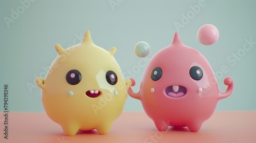 Adorable and adorable 3D render with cute and quirky characters AI generated illustration