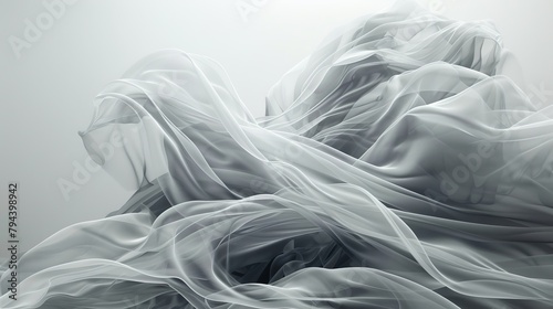 An abstract 3D render of a flowing ethereal gown AI generated illustration