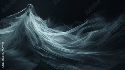 An abstract 3D representation of a flowing ethereal gown AI generated illustration