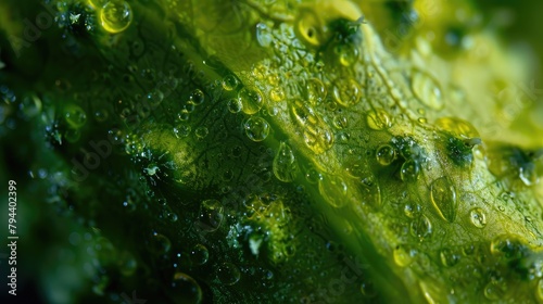 Close up view of a green cucumber s macro shot