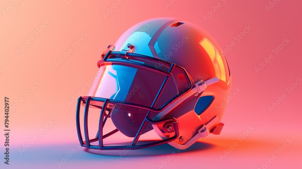 Fototapeta premium An abstract and cute 3D design of a football helmet AI generated illustration