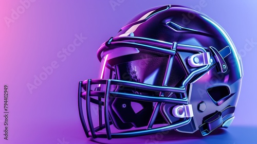 An abstract and cute 3D design of a football helmet       AI generated illustration photo