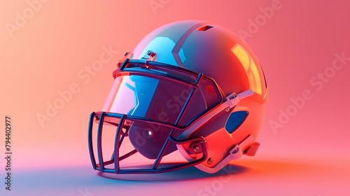 An abstract and cute 3D design of a football helmet AI generated illustration