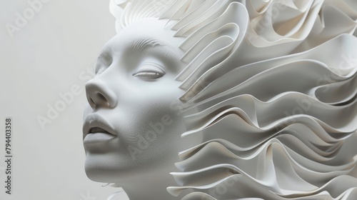 An abstract and surreal 3D sculpture symbolizing the beauty of a healthy mind AI generated illustration