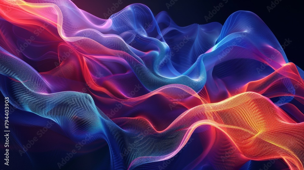 Fototapeta premium An abstract visualization of a songs lyrics transformed into shapes AI generated illustration