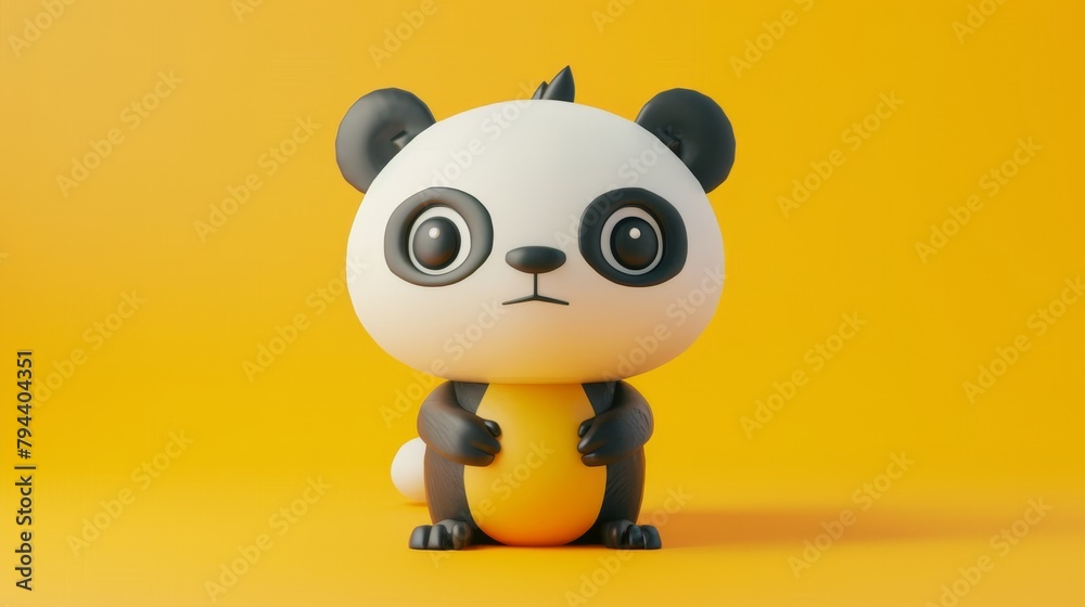 An adorable animal character in a 3D style AI generated illustration An adorable animal character in a 3D style AI generated illustration