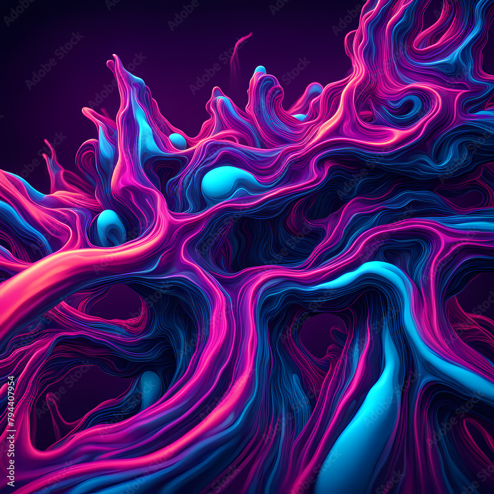 Liquid rainbow space illustration with holographic 3D abstract shapes. Vibrant colors cosmic dance, surreal, luminescent spectacle wallpaper background Liquid rainbow space illustration with holographic 3D abstract shapes. Vibrant colors cosmic dance, surreal, luminescent spectacle wallpaper background