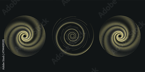 Set of Abstract shiny gold glitter design element