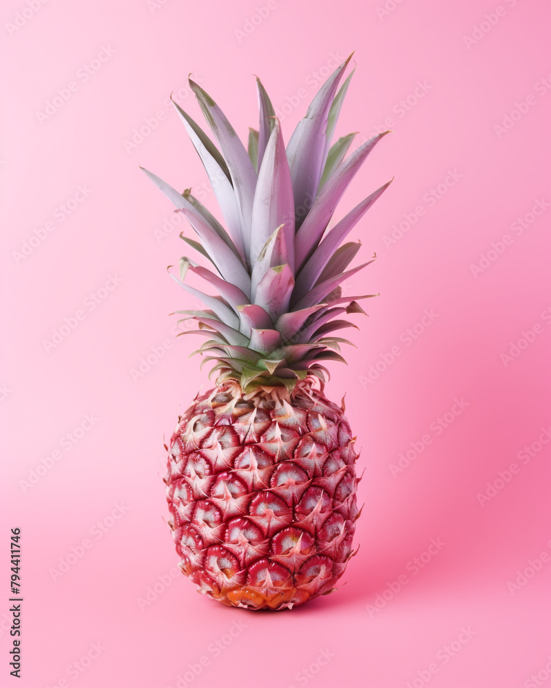 super realistic photo of a pink pineapple on a pink background, super delicate colors сreated with Generative Ai super realistic photo of a pink pineapple on a pink background, super delicate colors сreated with Generative Ai