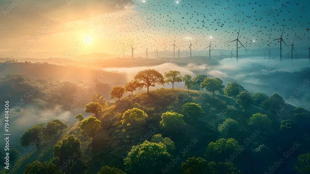 Promoting Eco-Friendly Practices with Sustainable Cloud Computing Powered by Green Energy. Concept Eco-Friendly Practices, Sustainable Cloud Computing, Green Energy, Promoting Sustainability