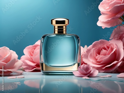 Parfum de luxe, Flacon élégant, Vaporisateur haut de gamme, Fragrance exquise, publicité, concept, artwork photo