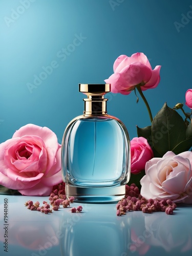 Parfum de luxe, Flacon élégant, Vaporisateur haut de gamme, Fragrance exquise, publicité, concept, artwork photo