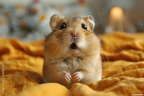 Shocked Hamster with Big Eyes in the Room  Surprised hamster with Huge Eyes
