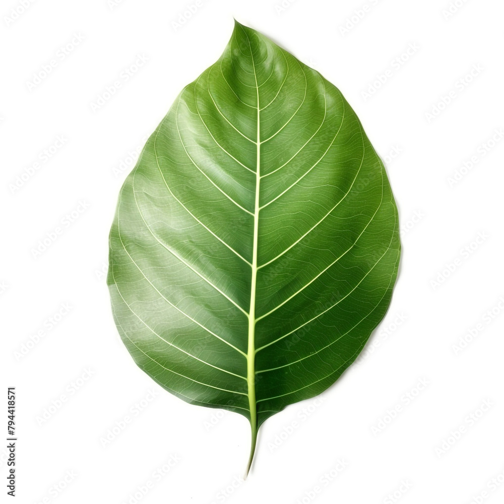 beautiful leaf of a large ficus on a white background сreated with Generative Ai beautiful leaf of a large ficus on a white background сreated with Generative Ai