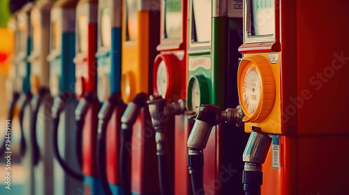 Colorful fuel gasoline photo