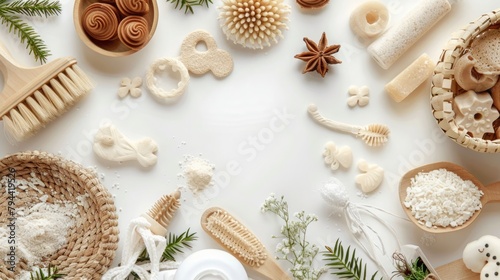 Table Covered With Various Items photo