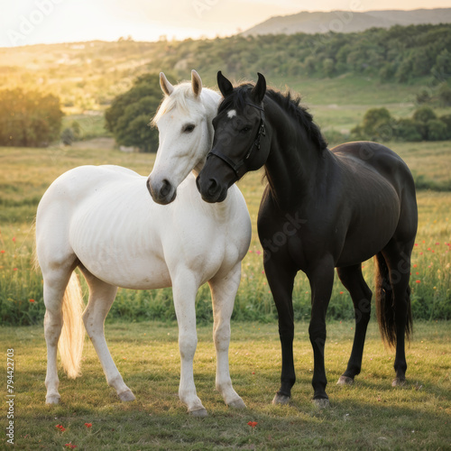two horses in the field © alireza