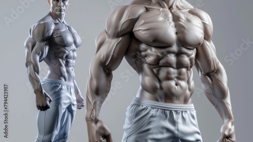 Charming 3D model of an ideal physique  AI generated illustration