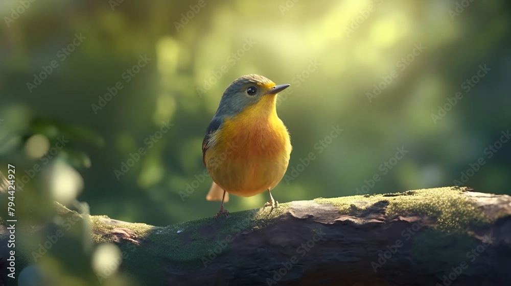 Fototapeta premium A beautiful bird sits on a branch