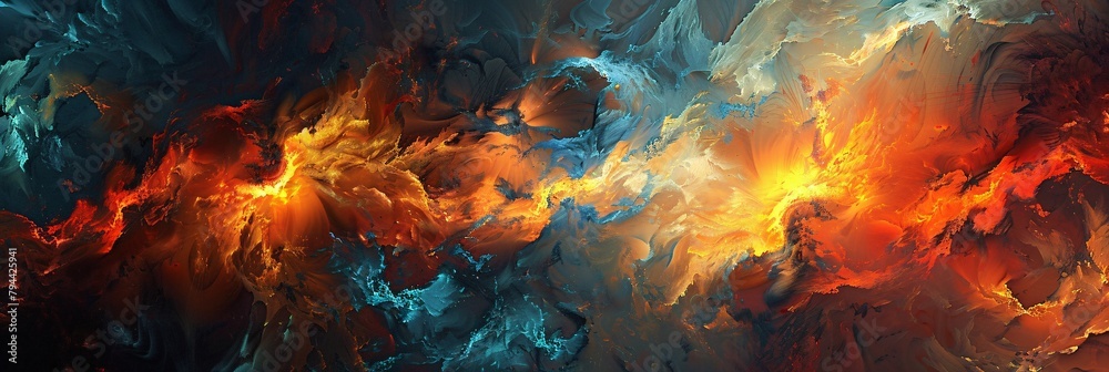 Witness the convergence of abstract art and the fiery brilliance of flames in a captivating digital artwork Witness the convergence of abstract art and the fiery brilliance of flames in a captivating digital artwork