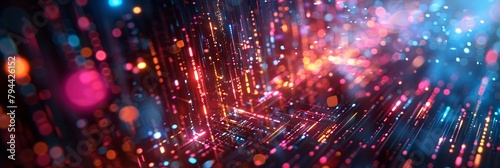 Wallpaper Mural Vibrant background filled with neon lights and dynamic shapes, reminiscent of a neon cityscape Torontodigital.ca