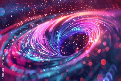 Surreal and futuristic wallpaper featuring swirling vortexes and pulsating neon colors, mesmerizing the viewer