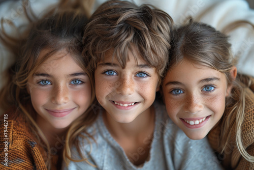 portrait of three children