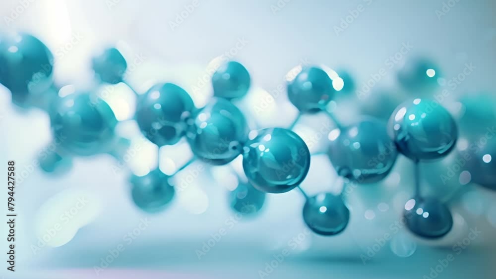Close-Up View of Blue Molecule Structure in Scientific Research Setting Close-Up View of Blue Molecule Structure in Scientific Research Setting