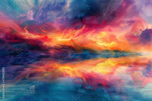 Immerse yourself in an ethereal dreamscape where abstract forms float amidst serene landscapes