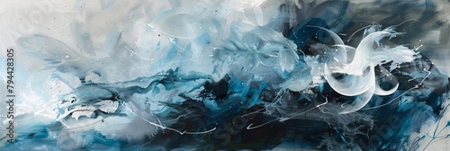Immerse yourself in an ethereal dreamscape where abstract forms float amidst icy landscapes