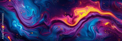Abstract wallpaper with swirling patterns and pulsating neon colors