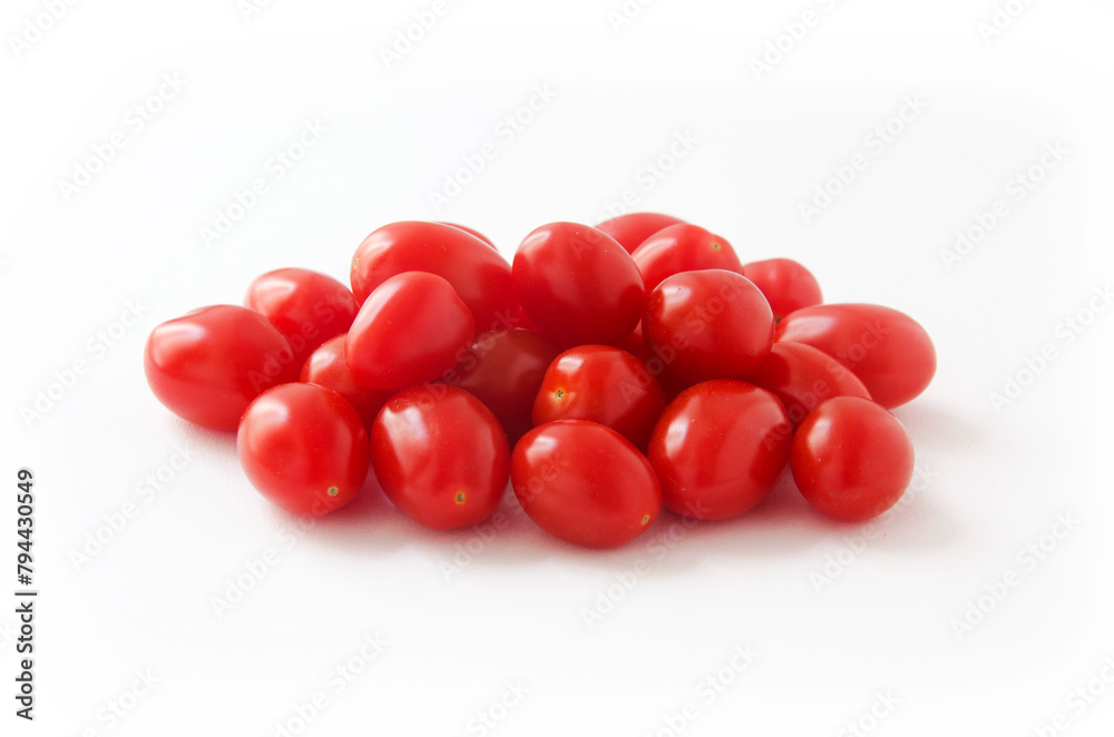 Grape tomatoes isolated on white background Grape tomatoes isolated on white background