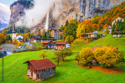 Lauterbrunnen, Switzerland on a Beautiful Morning
